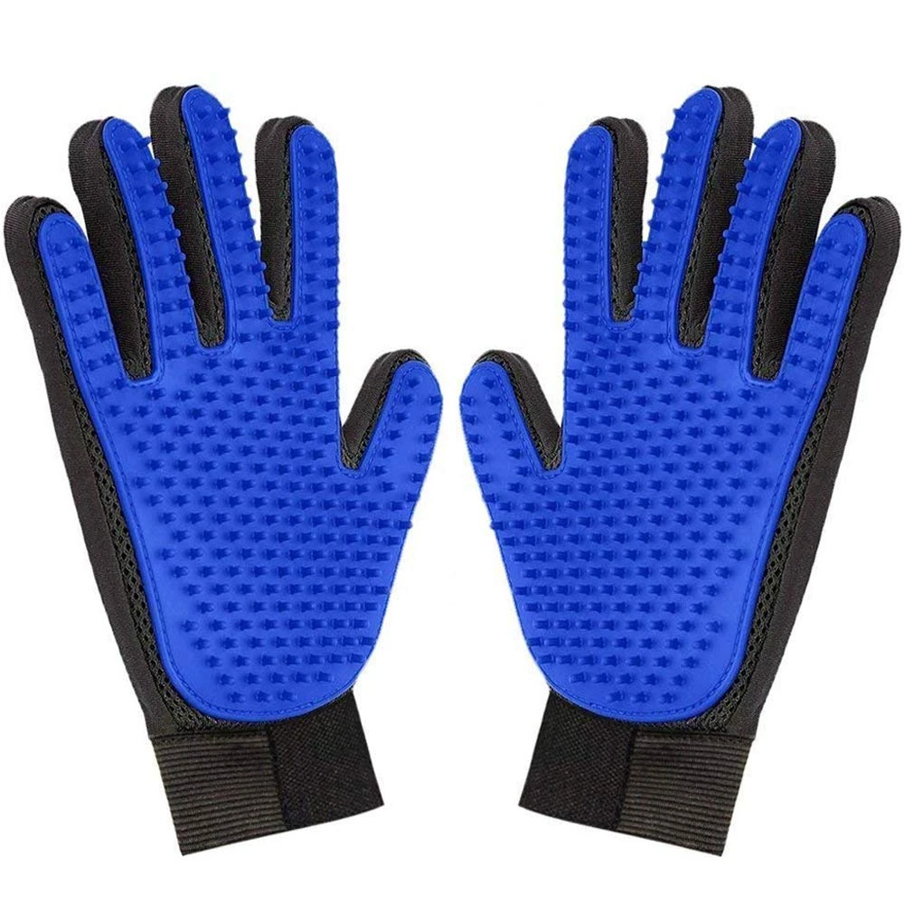 Mykimono 1 Pair Pet Grooming Glove Gentle Deshedding Brush Glove
