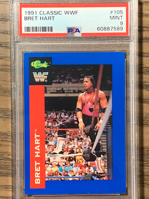 Bret Hitman Hart 1991 Classic WWF #105 HOF PSA 9 | eBay