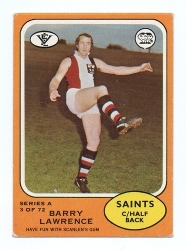 1973 A Scanlens (3) Barry LAWRENCE St. Kilda (Rookie Card)