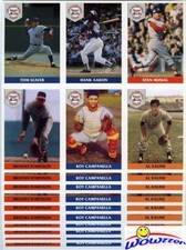 (10) 1992 Front Row All-Time Greats Uncut Sheet-Hank Aaron,Seaver,Musial,Kaline+