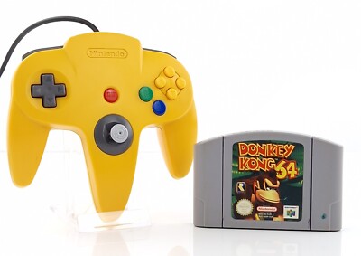 Nintendo 64 Spiel : Donkey Kong 64 + Gamepad Gelb - N64 Bundle PAL SET