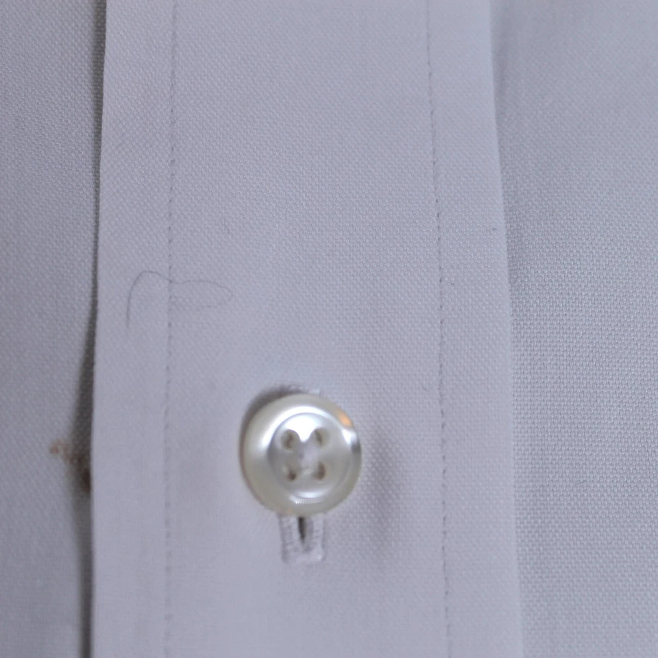 Camisa social Oxford Club Room masculina grande pinpoint branca 16 cingapura - Imagem 3 de 3