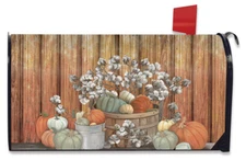 Pumpkins and Willows Autumn Magnetic Mailbox Cover Farmhouse Standard