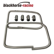 44 Chrome Stainless Steel Flexible Universal Heater Hose Kit Wpolished Cap