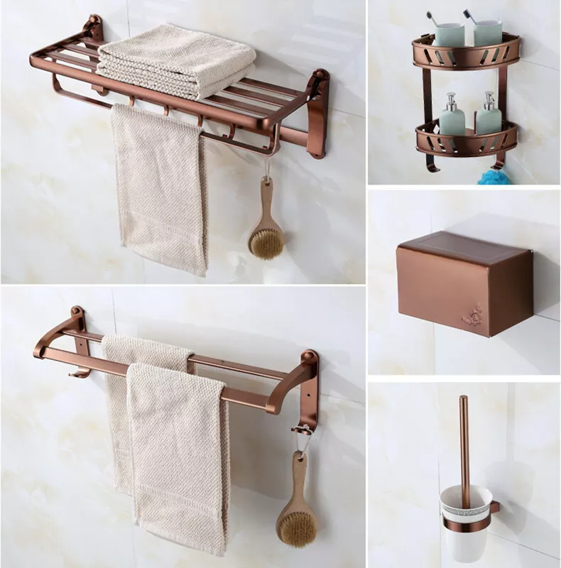 Rose gold towel set sale