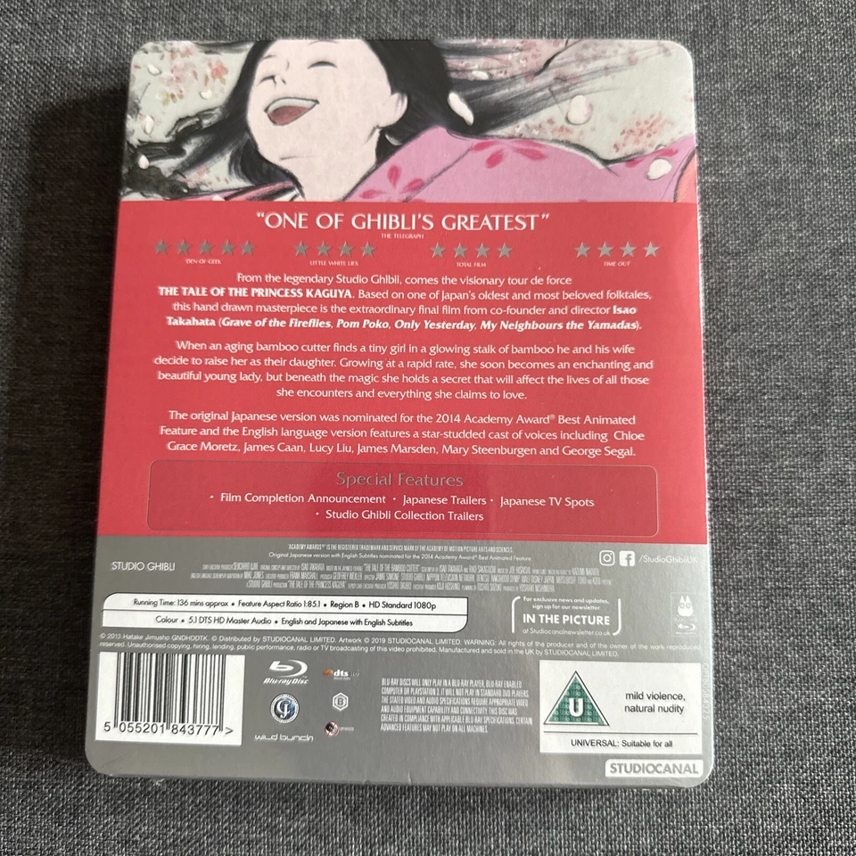 The Tale Of The Princess Kaguya (Studio Ghibli) NEW SEALED STEELBOOK BLU RAY - Image 3 of 4