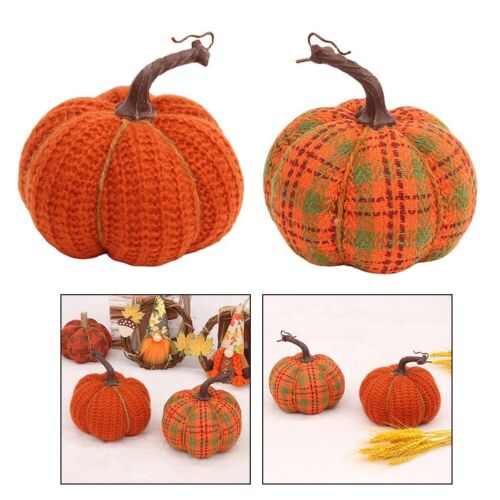 Knitted Fabric Desktop Pumpkin Decor Perfect for Halloween and Thanksgiving - Afbeelding 1 van 24
