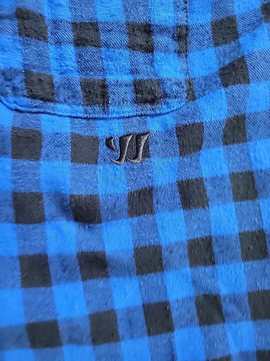 ★★New Balance★★ Weki Check Shirt Black 3243ST401619 Rare WARRIOR New Balance Sz L Mens Check Plaid Blue Black