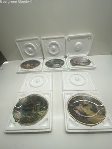 Set of 5 Thomas Kinkade Collector Plates W/ Original Styrofoam Storage Cases