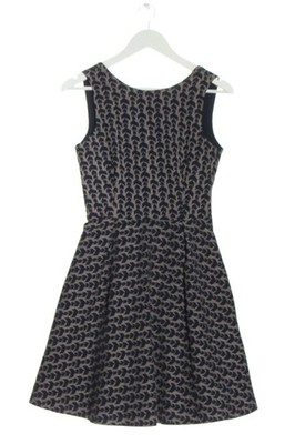 ZARA BASIC A-Linien Kleid Damen Kleid Gr. DE 36 hellgrau-schwarz Casual-Look