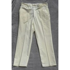 Vintage Big Mac Light Yellow Twill Trousers Straight Leg Dress Pants 38x29