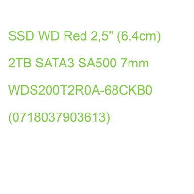SSD WD Red 2,5'' (6.4cm) 2TB SATA3 SA500 7mm WDS200T2R0A-68CKB0 (0718037903613)