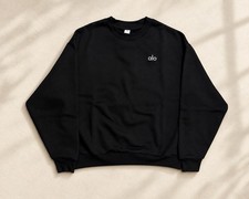 Alo Yoga Accolade Crew Neck Long Sleeve Black Size Medium New With Tags
