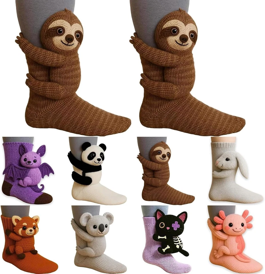 3D-Socken Neuartige Bodensocken Lustige Socken 3D-Strick Weihnachtsgeschenke - Bild 2 von 4