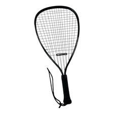 Black Racquetball Racket with Wrist Strap
