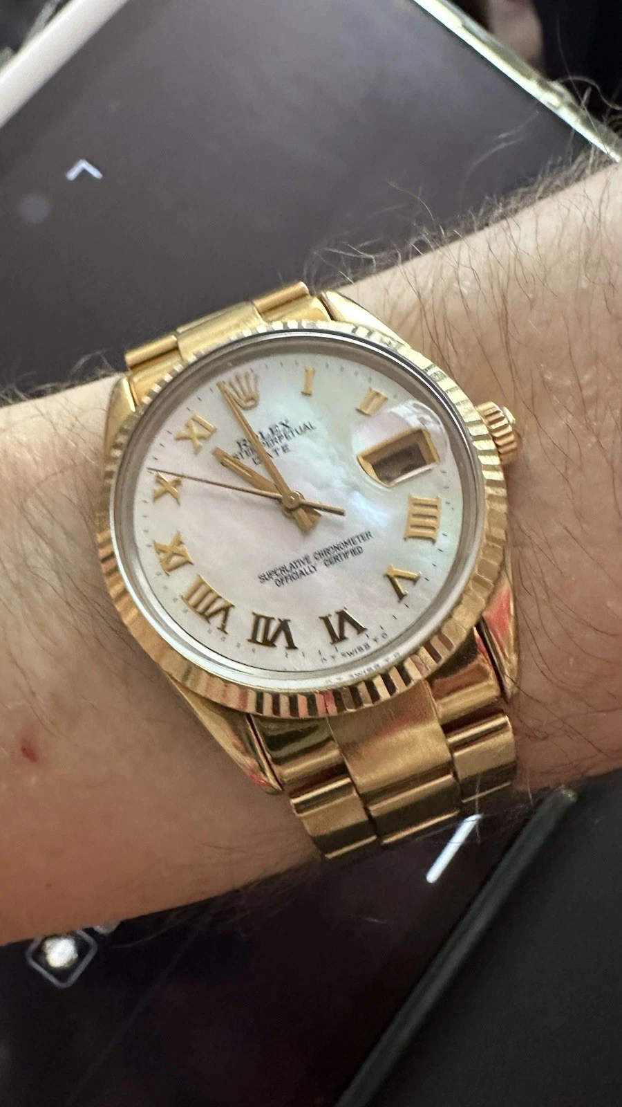 Rolex Oyster Date 15505 Gilded Electroplated with After Market MotherPearl Dial