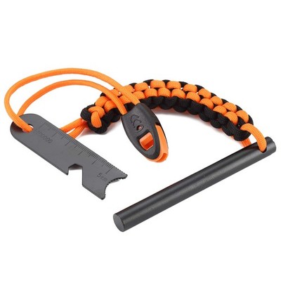 Drilled Ferro Rod Fire Starter, FOSTAR 4 Inch Flint Steel with 4 inch, Black