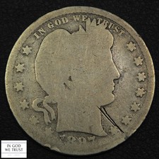 1897 S Barber Silver Quarter 25C - Barber Quarter - Key Date