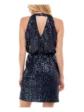 JUMP Womens Navy Tulip Hem Sleeveless Short Party Blouson Dress 0