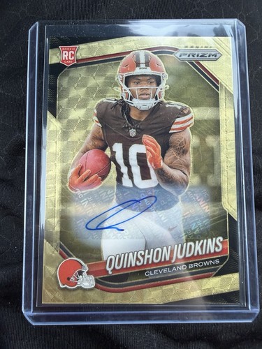 2025 Panini Prizm Quinshon Judkins Rookie Autograph Gold Vinyl /5 *Read Descr*