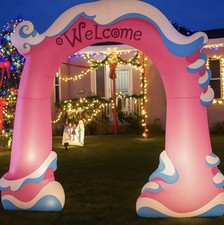 9.2 Foot Airblown Inflatable Pink Welcome Archway - New