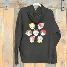 BTS Hoodie BT21 Black Hooded Sweatshirt Size Large K-Pop