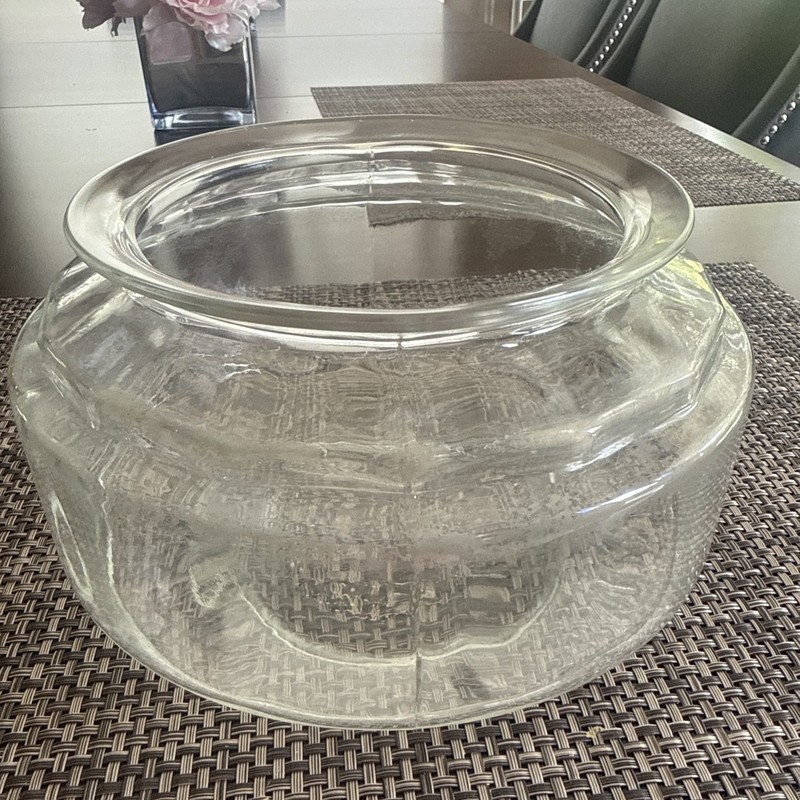 Round Open Clear Glass Goldfish Fish Bowl or small turtles