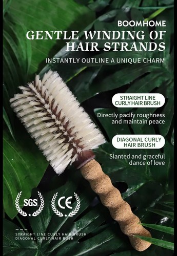 Hair Rundbürste Korkholz Professionell Schweinemähnenhaar + Nylonfaden 23cm - Bild 2 von 6