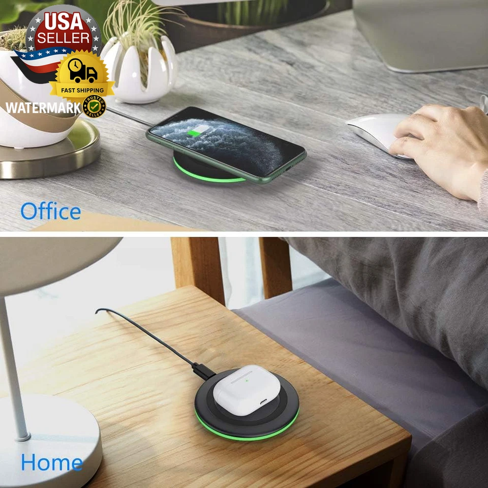 Cargador Inalámbrico Yootech [Paquete de 2], Almohadilla de Carga Inalámbrica Rápida Máxima de 10W Compatible  Foto 2 de 4