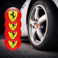 4 Pieces Ferrari Wheel Hub Cap Stickers 3d Resin- 4 Pieces Ferrari Wheel Hub Cap Stickers 3d Resin-