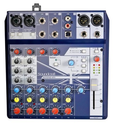 Soundcraft Notepad-8FX 8-Channel Live Sound/Recording Mixer+Effects+USB 4 Mac/PC