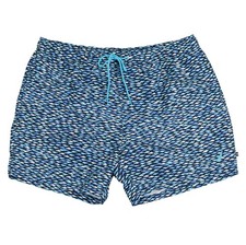 NAUTICA Shark Print 8" Swim Trunks sz 2XL XX-Large Navy Blue Shorts