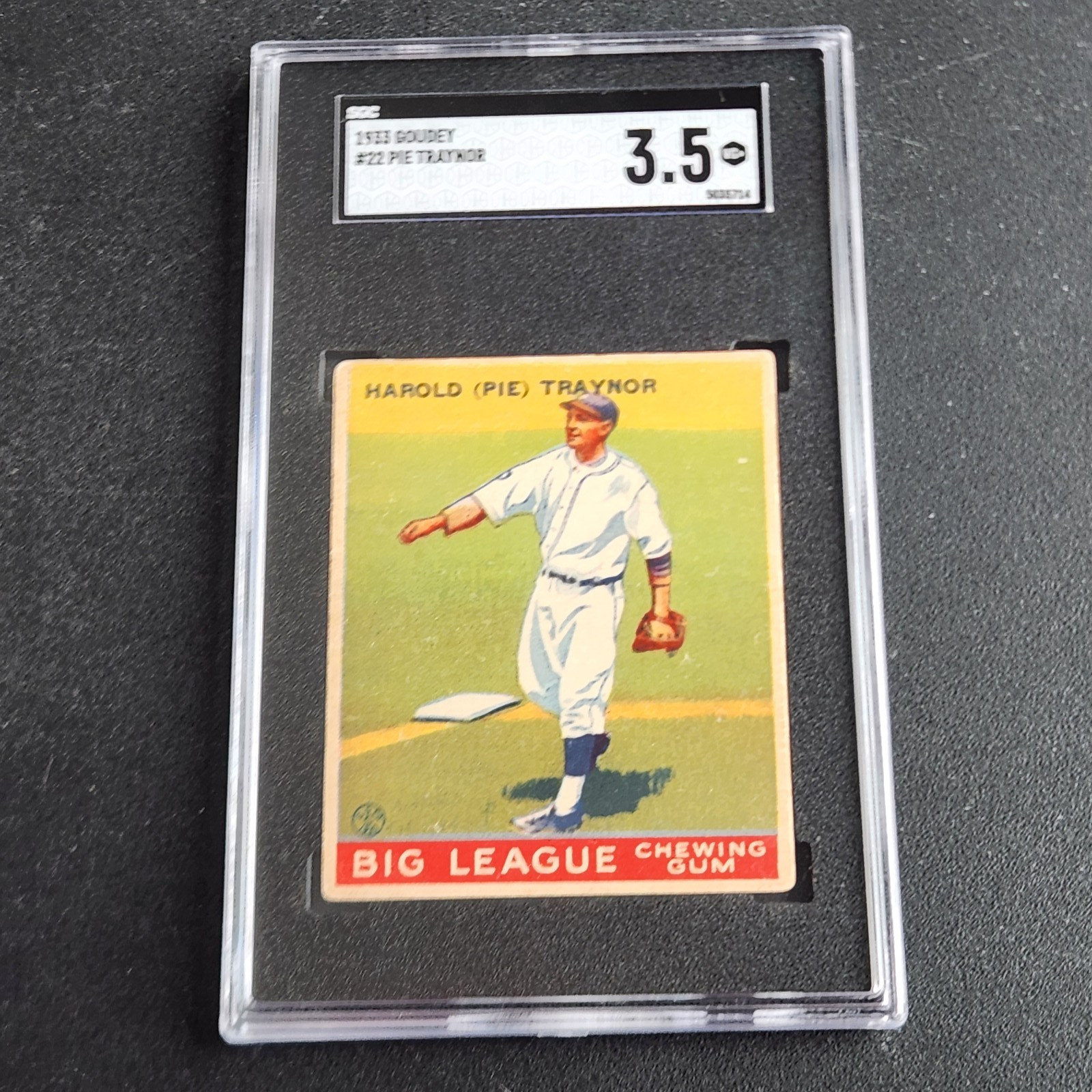 1933 Goudey Pie Traynor #22 SGC 3.5 HOF