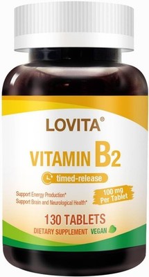 Lovita Vitamin B2 Riboflavin 100mg Sustained Release | Metabolism Nerve Support