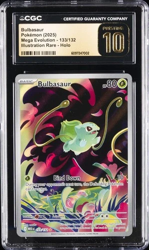 2025 POKEMON MEGA EVOLUTIONS ILLUSTRATION RARE #133 BULBASAUR CGC 10 PRISTINE