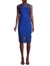 CALVIN KLEIN Womens Sheath Above The Knee Dress Blue Sleeveless Party Lined 4