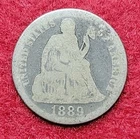 1889 Silver Seated Liberty 10c Ten Cents