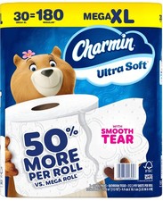 Charmin Ultra Soft Mega XL Roll Tiolet Paper 30 pk/ 312 Sheets Per Roll