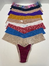 HANKY PANKY LACE LOW RISE THONG SET OF 10 ASSORTED COLORS ONE SIZE