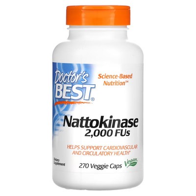2 X Doctor's Best, Nattokinase, 2,000 FUs, 270 Veggie Caps