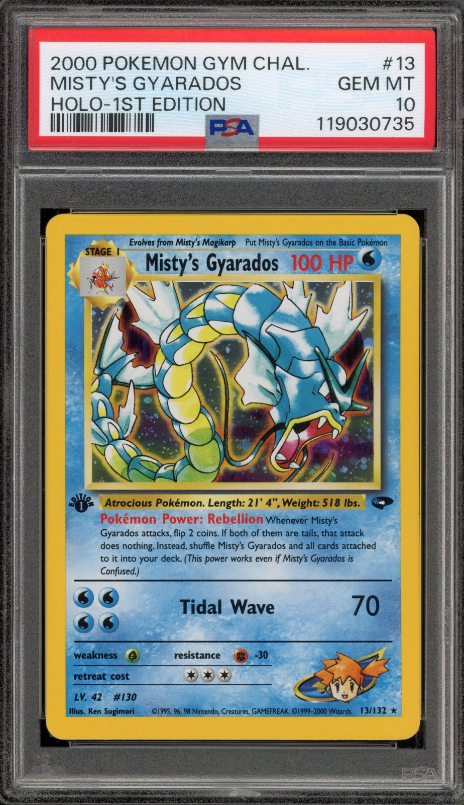 Pokemon Misty's Gyarados Gym Challenge 1st Edition Holo Rare #13 PSA 10 Gem Mint