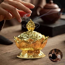 Gold Lotus Incense Holder Stick Cone Holder Home Decoration Burner Stick Cone