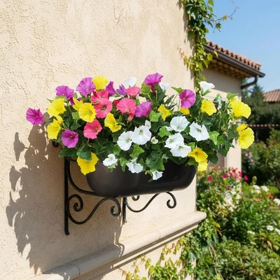Kunstblumen 4 Bündel UV wetterfest bunt Balkon Garten Terrasse Dekoration - Bild 1 von 4
