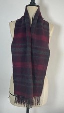 BLACK BROWN 1826 Pure Cashmere Unisex Scarf In Red W A Plaid Pattern 67  /12  E.C