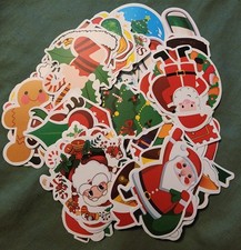 50 Pack Christmas Stickers Waterproof Vinyl Holiday Decals For Card Making Gift