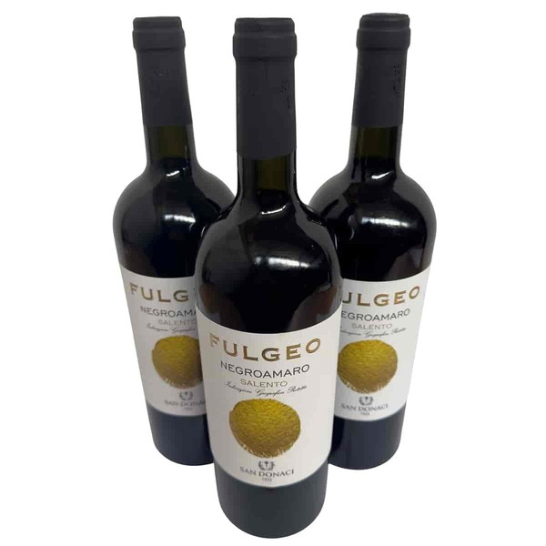 Cantina San Donaci, Fulgeo Negroamaro IGP 2021, 3 X 0,75L, Rotwein Aus Italien-image