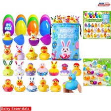 24 Count Easter Rubber Ducks  Eggs - Perfect for Kids  Parties and Gifts