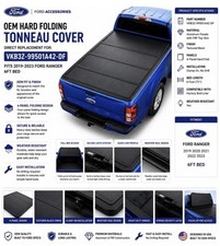 19-23 Ford Ranger Bed 6 Tonneau Cover Hard Folding Oem Vkb3z-99501a42-df