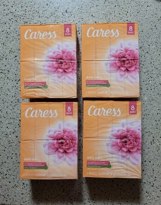 32 Bars Caress Daily Silk Bar Soap Floral Oil  Essence Discontinued Formula 