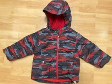 Columbia Kids Winter Jacket With Hood- Size 2T - Red/Black/Gray Digital